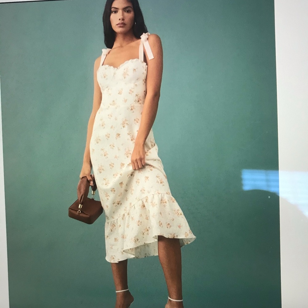 Reformation White Floral Dress